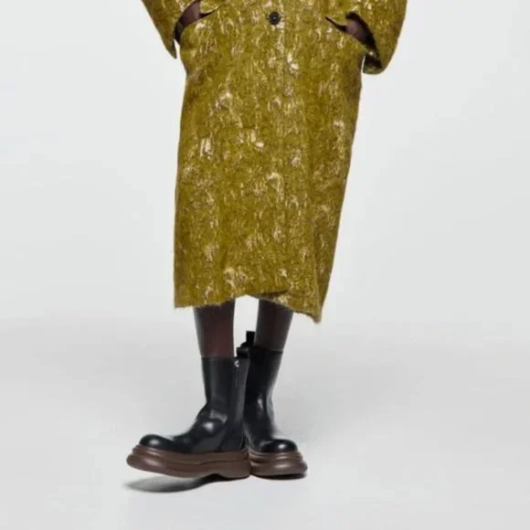 ZARA THICK SOLE REAL LEATHER ANKLE BOOTS - Picture 2 of 8